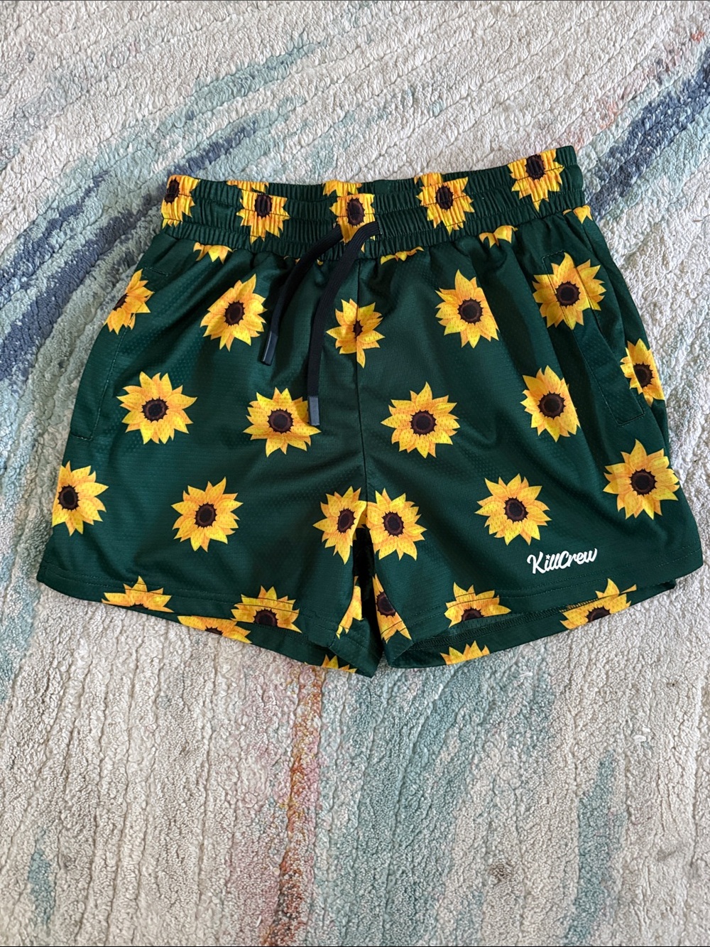 Kill Crew Green Sunflower Athletic Shorts